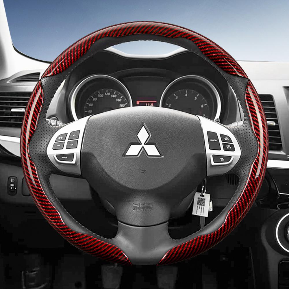 Suitable for Mitsubishi Carbon Fiber Texture Steering Wheel Cover with Segmented Quick-Release Design Triton L200 XpanRvr Xf