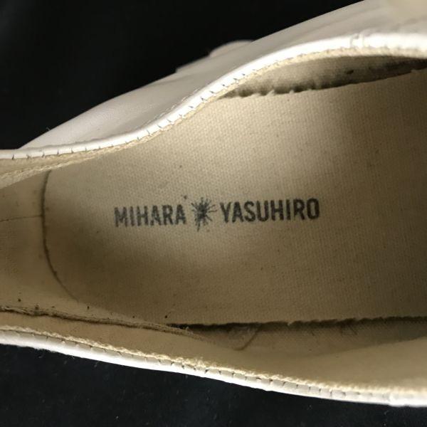Mihara Yasuhiro Leather Canvas Sneakers Size 27.5 White Shoes Trainers(USED)