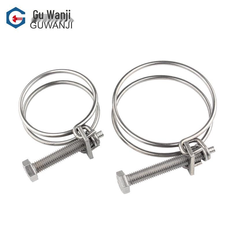 GUWANJI 304 Stainless Steel Double Wire Hose Clamp Φ40x3 (2 Pcs)