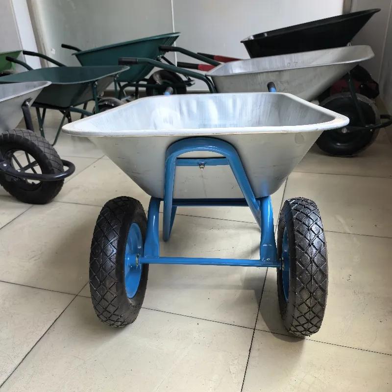 4 Wheel Steel Metal Wire Garden Wheelbarrow for Construction Industrial Building