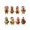 Christmas Countdown Calendar Chicken with Santa Hats 2D Hanging Ornament Christmas Advent Calendar Chicken Countdown Calendar