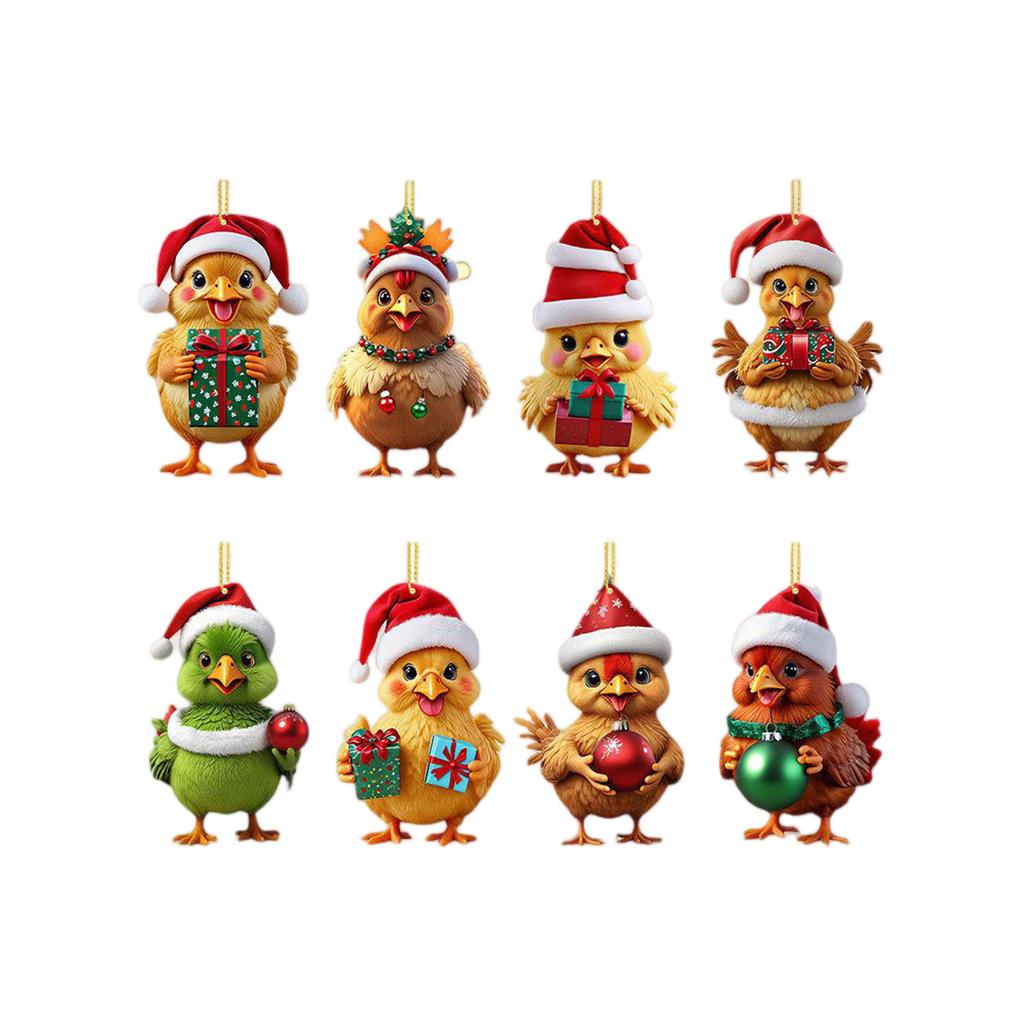 Christmas Countdown Calendar Chicken with Santa Hats Christmas Advent Calendar Chicken Countdown Calendar for Kids Xmas Gifts