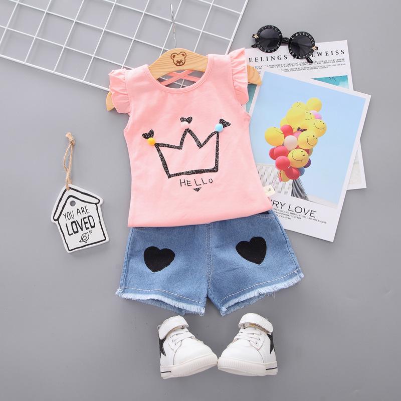 Korean-Style Summer Floral Vest & Shorts Set for Girls (0-4 Years)