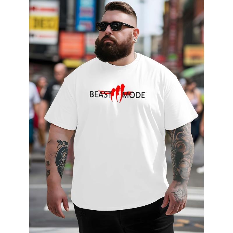 European Size BEAST MODE 2025 Summer Outdoor Sports and Leisure Short-sleeved T-shirts. Men's Latest Trendy Fashion Printed Large Size T-shirts