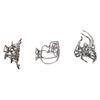Gotische Silber Schwarz Spinnennetz Skelett Totenkopf Haarspangen für Damen und Mädchen Dickes Dünnes Haar 3er Pack
