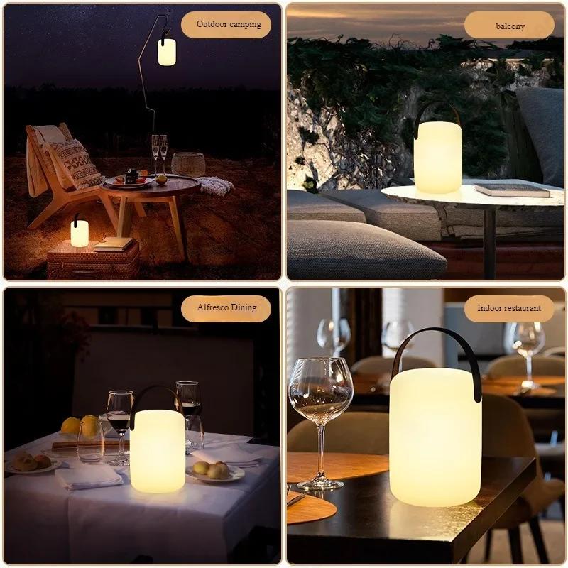 Creative LED Remote Control Portable Desk Lamp Bedroom Bedside Outdoor Dining Room Balcony Decoration Atmosphere Lighting