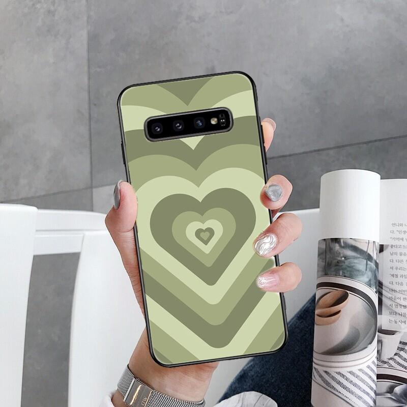Phone Case for Samsung Galaxy S22 S20 Ultra S20 S22 Plus S21 S10 S9 S8 Plus S10E S20 FE Brown Heart Circle Phone Capa
