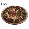 Durable Floor Rug for Holidays Round Christmas 3D Rug, Optical Illusion Area Santa Gnome Mat Holiday Decor Pattern, Non-slip Living Room Entryway