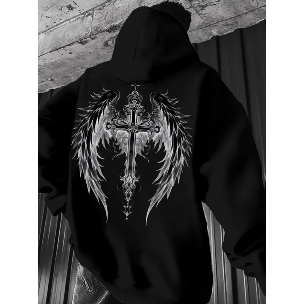 Gothic Skull Print Men's Hoodies Pullover Autumn Casual Clothes Women Tops Outdoor Street Sweatshirts