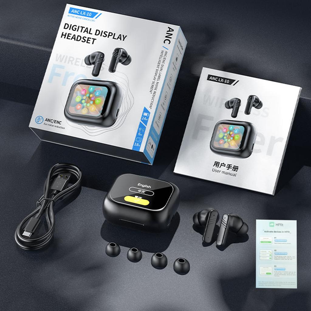 KI-Übersetzungs-Ohrhörer, 5.4 Kabellose Kopfhörer mit Vollfarb-Ladecase, 0,06 s Geringe Latenz Gaming-Headset, ANCCelsiusENC Rauschunterdrückung Ca