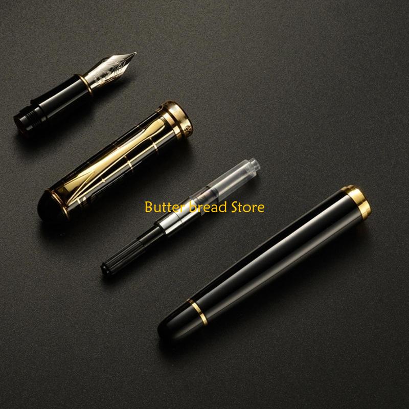 W89C Fountain Pen with Ergonomic Handle Practical Signing Pen Metal Pen Smooth Writing Pen for Writing Practice