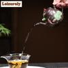 191ml Antique Yixing Purple Clay Teapots Handmade Fish Fun Autumn Water Pot Raw Ore Mud Tea Maker Kettle Zisha Tea Set Supplies