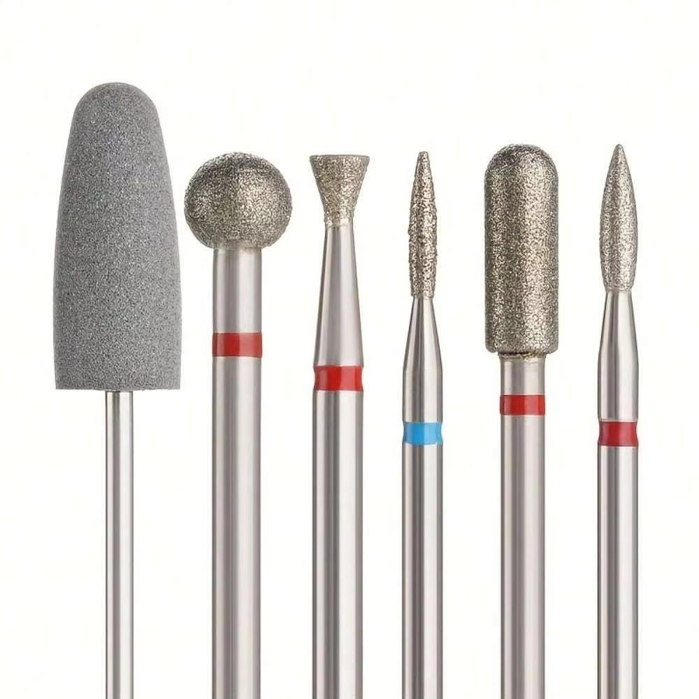 

6pcs/set Nail Tools Nail Grinding Head Diamond Sand Cuticle Polishing Bit Durable Nail Files Drill set1