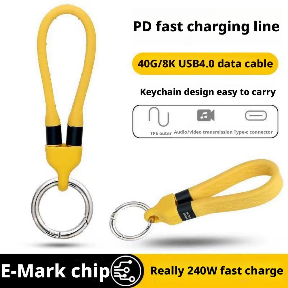 PD240W super fast charging Data Transfer Keychain Cord dual type-c interface Mobile phone charging cable For Samsung Android