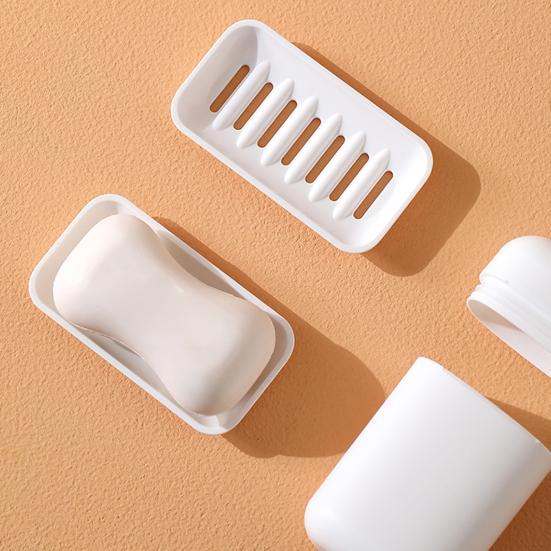 Soap Bar Holder Dish Container Leak-proof Universal Fit Detachable Portable Travel Size Soap Case with Lid