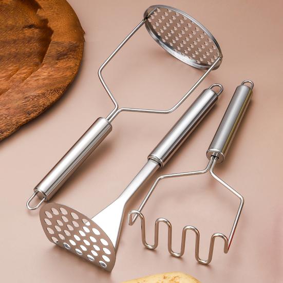 Stainless Steel Potato Masher with Ergonomic Handle Manual Food Crusher for Vegetables Sauces Rust-Resistant Dishwasher Safe Kitchen Tool for Home