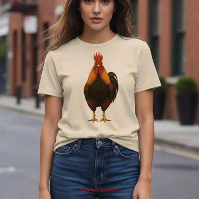 Rooster Organic Cotton T Shirt Vintage Washed Unisex Casual Streetwear Soft Versatile Stylish Top For Everyday Wear Graphic