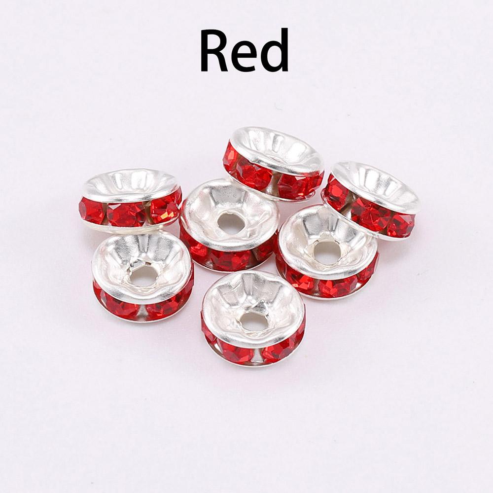 100Pcs 4 6 8 10mm Rhinestone Crystal Rondelles Bead Gold Color Loose Spacer Beads For DIY Jewelry Making Accessories