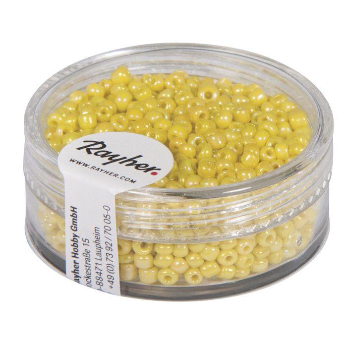 Perle rocaille 2 mm opaque lustré Jaune 17 g