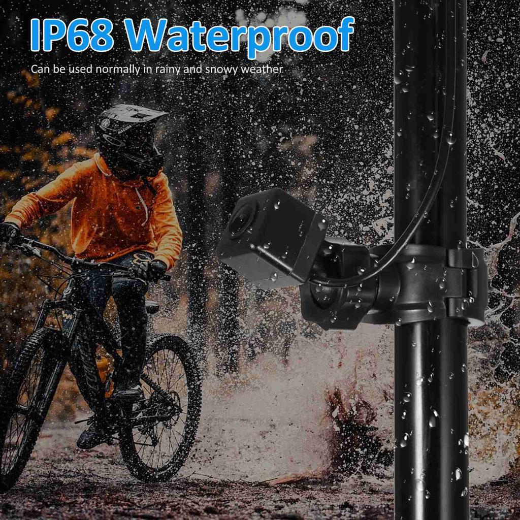 Bike Rear View Camera 1080P 4.3in HD Display Screen Real-Time Road Monitoring Bicycle Rear View Camera for Mountain Bike E Bike