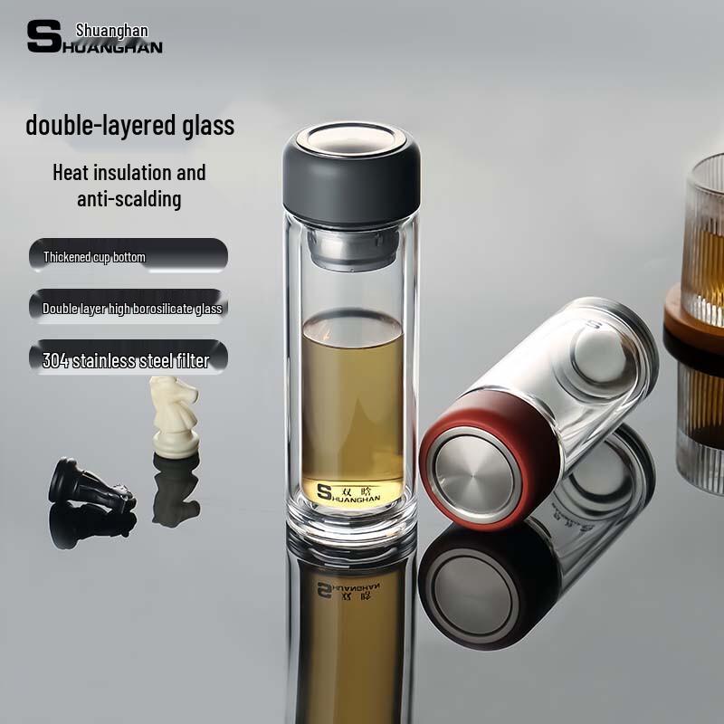 Shuanghan Double-Wall Borosilicate Glass Tea Infuser Mug