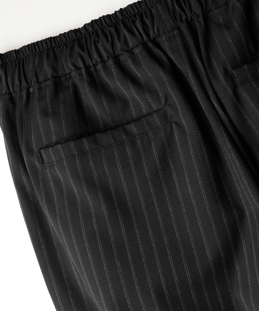 JEMUT Noah Double Stripe Elastic Waist Slacks Black Nslp2645