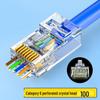 RJ45 Metal Shielded Pass-Through Connector for Cat 5, 6, 7 Cables