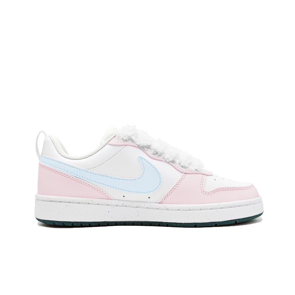 Nike Court Borough Meow Claw Sweetheart Synthetic Leather Slip Resistant Cushioning Low Top Kids' Skateboarding Shoes DV5456-102(Team1432-)