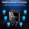 2.4A Dual USB & PD Type-C EU/US LED Travel Charger for Mobile Phones