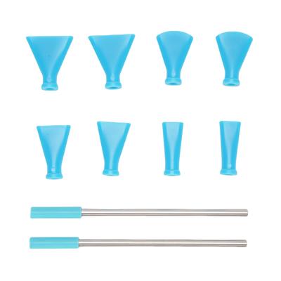 2Pcs Stainless Steel Straw 8Pcs Blow Nozzles Set Multifunctional Acrylic Pouring Paint Supplies Blue
