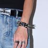 Men's Gothic Punk Spiked Leather Bracelet - Hip Hop Style Wristband for Couples