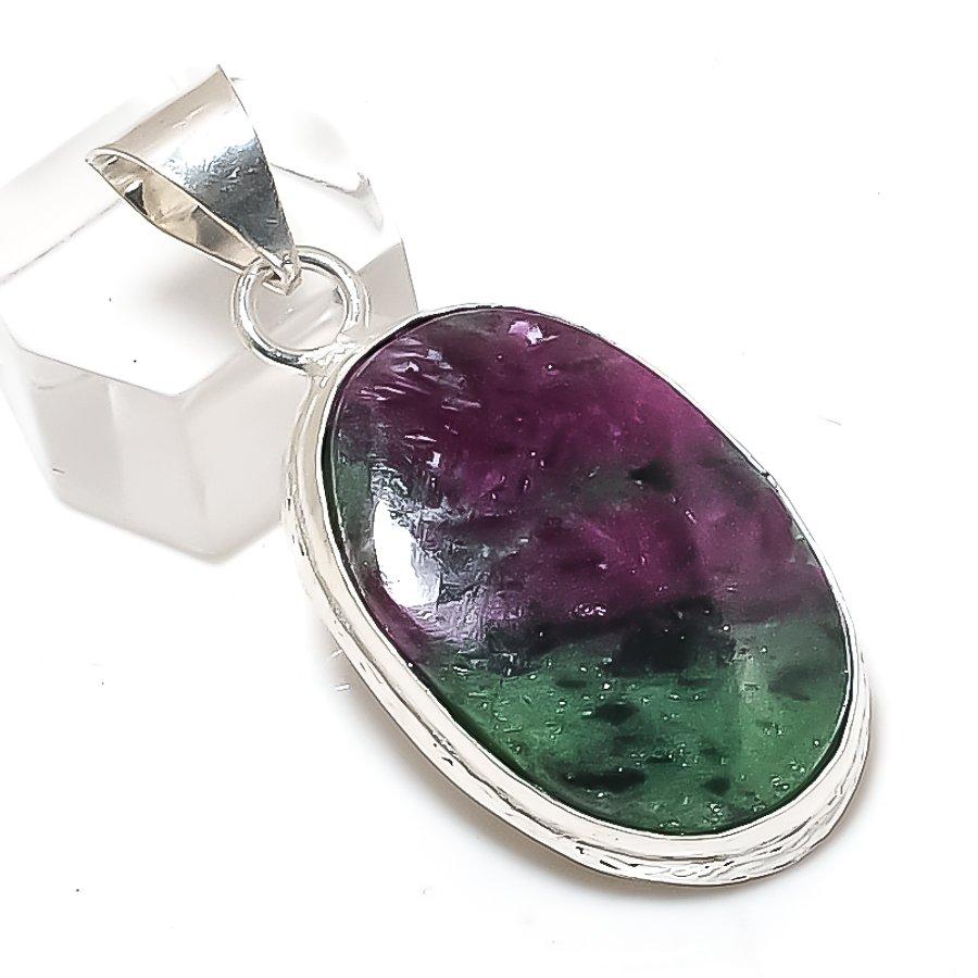 

Ruby Zosite Gemstone 925 Sterling Silver Jewelry Pendant 1.89