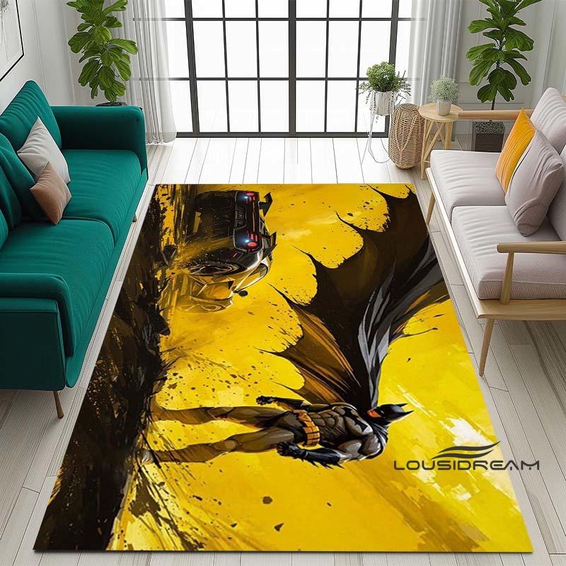 Cartoon Classic: Batman Area Rug — Batman Logo Accent Rug for Living Rooms & Kids' Bedrooms — Comfortable, Non-Slip, and Durable