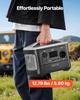 Estação de Energia Portátil, Estação de Energia Gerador Solar de 600W, Bateria de Backup LiFePO4 de 493Wh com 7 Portas de Saída para Emergência Doméstica, Acampamento ao Ar Livre, Trailer