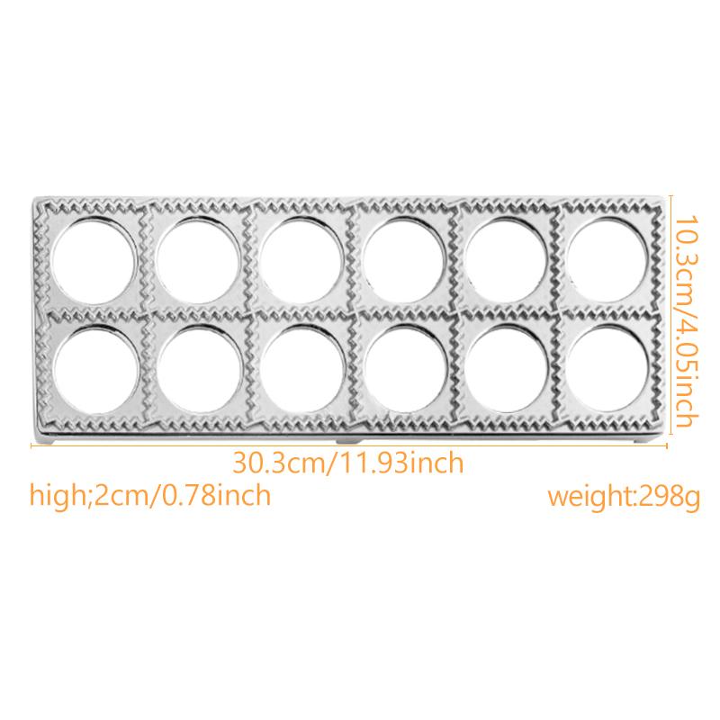 Plastic And Alloy Ravioli Maker 12 Holes Ravioli Mold Tray Pelmeni Pasta Maker Kitchen Aid Pasta Tool Dumplin Mould Press 0116