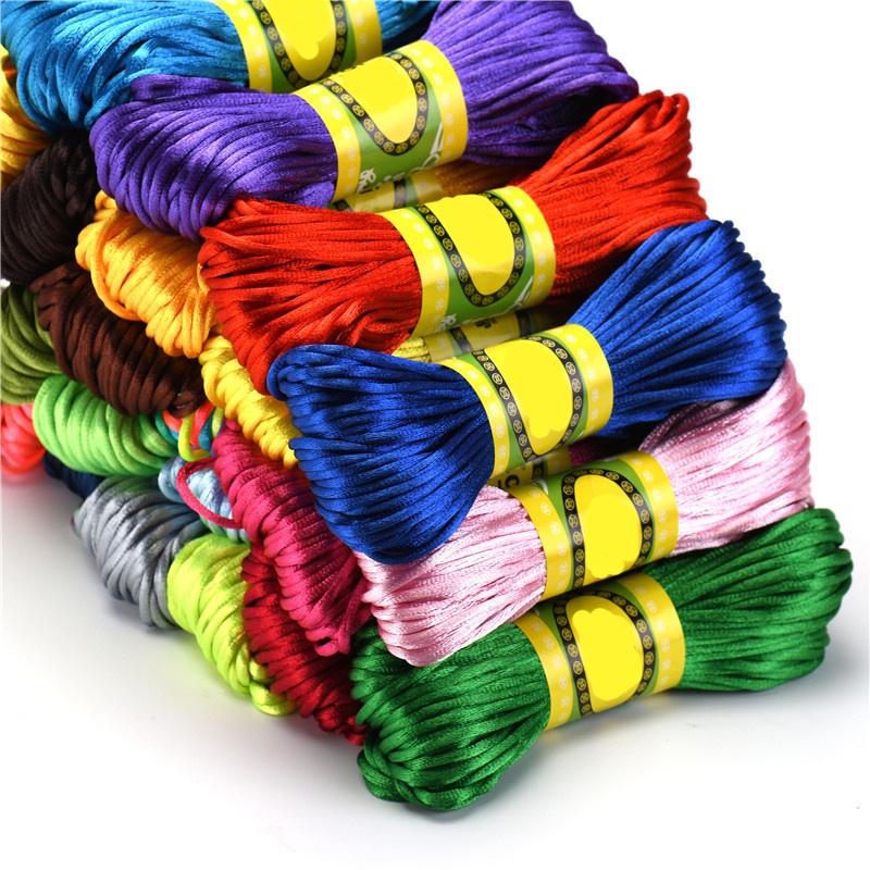1 Pc Of 20 Meters/Bundle Of 2.5MM Chinese Knot Polyester Colored No.5 Thread Handmade Woven Rope DIY Jewelry Wire