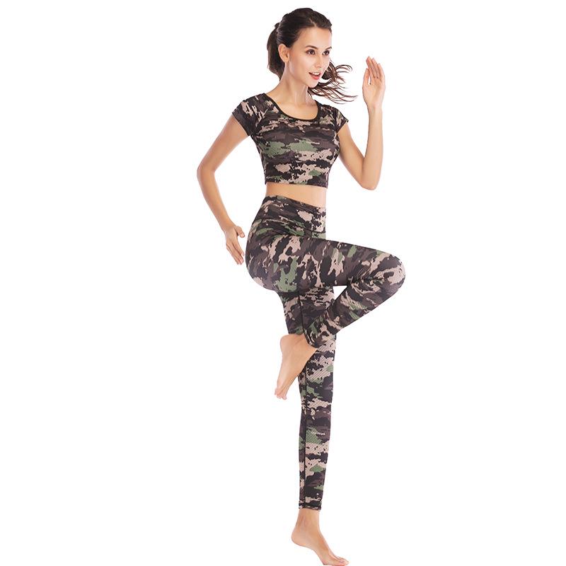 

Women s Cross-border High-Elastic Printed Yoga & Dance Fitness Suit - Quick-Drying Sportswear Set S