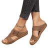 Women's Floral Platform Single Strap Sandals, Retro Chunky Heel Summer Slides