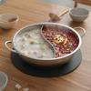 SplitPartition Pot Deformation Resistant Stainless Steel Shabu for Home, Restaurant 28CM