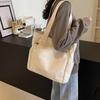 Canvas Women's Shoulder Bag Large Capacity Multiple Outer Pocket Zipper Tote Bag Student Handbag Shopping 2026 New