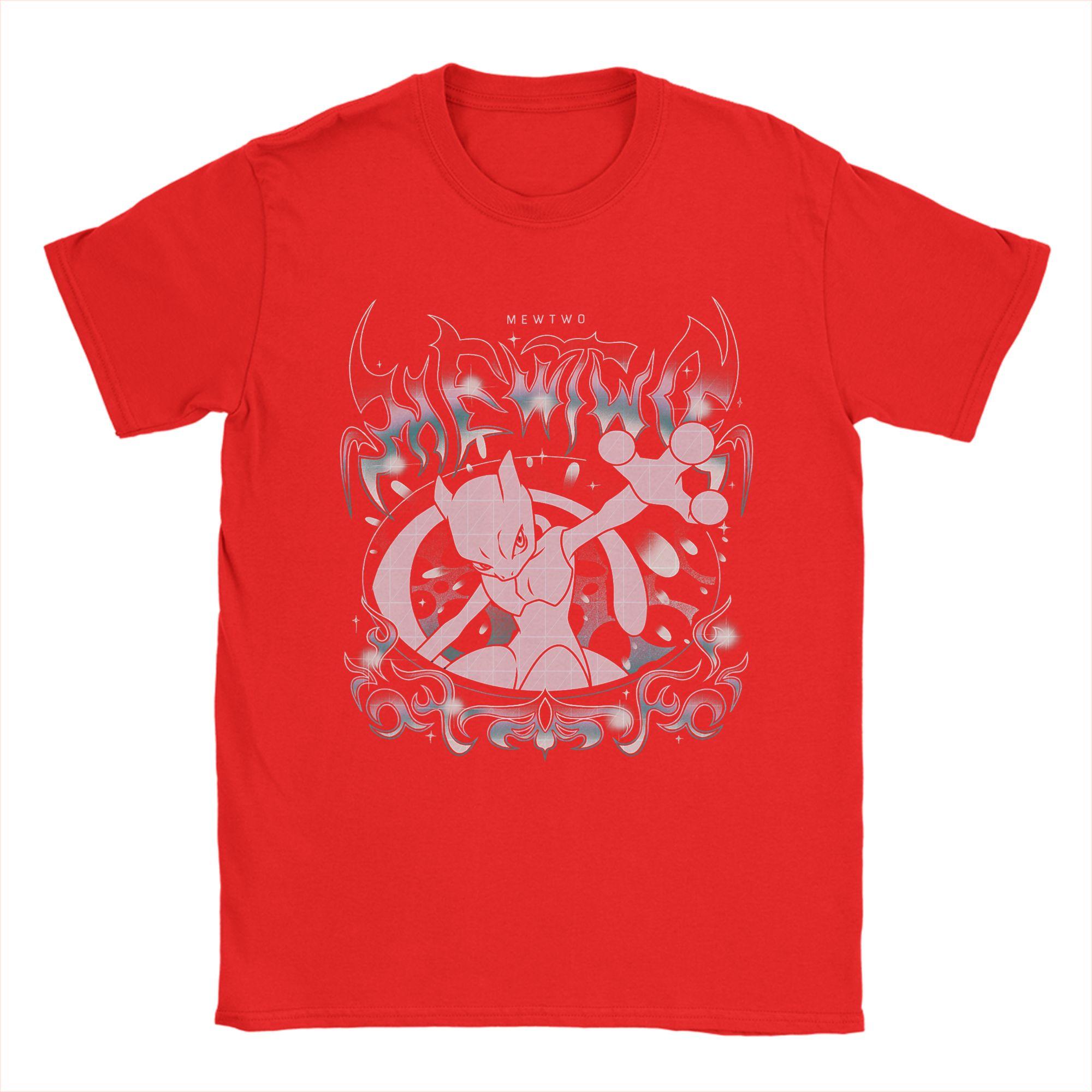 

PPokemon Mewtwo Grunge T Shirts for Men Cotton Novelty TShirt Round Collar Tee Shirt Short Sleeve Clothes 4XL 5XL 6XL M