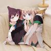 Yuru Yuri Cushion Cover Soft Plush Fabric DoubleSided Printed Sofa Cushion Cover for All Seasons Home Decor Gift