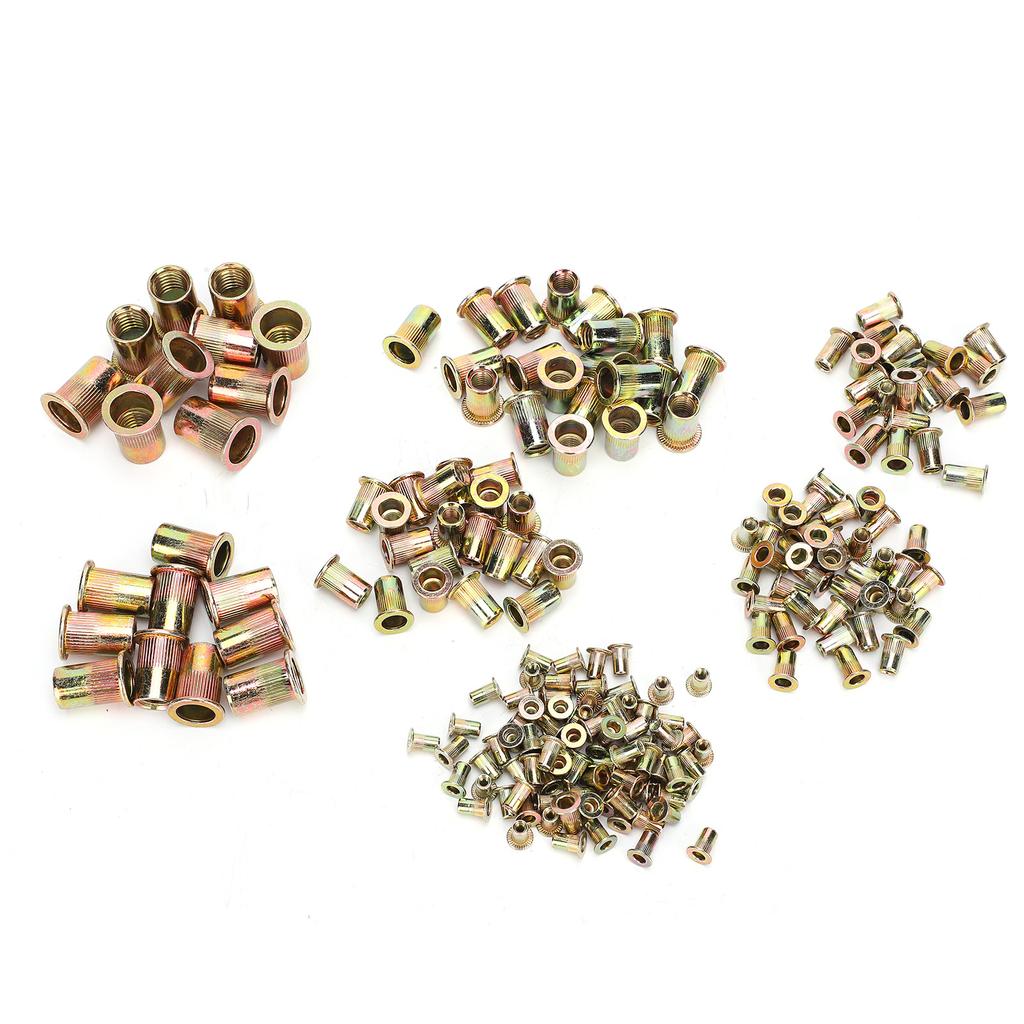 220pcs ColorPlated Zinc Rivet Nut Mixed M345681012 Insert Nutserts Assortment Kit