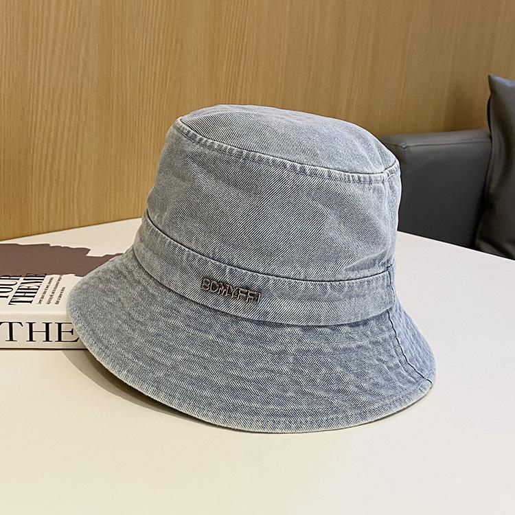 

Large Brim Unisex Denim Fisherman Hat Simple And Stylish Sunblock Cap For Summer світло-синій колір