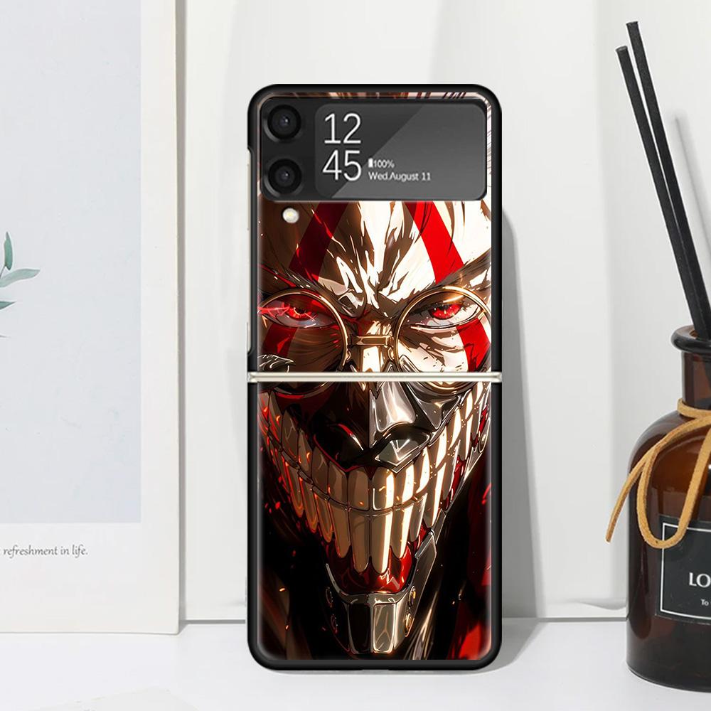 Anime D-Dandadans Okarun Phone Case Cover for Samsung Galaxy Z Flip 7 6 5 4 3 5G Flip3 Flip4 Flip5 ZFlip6 ZFlip7 Black Fundas Cl