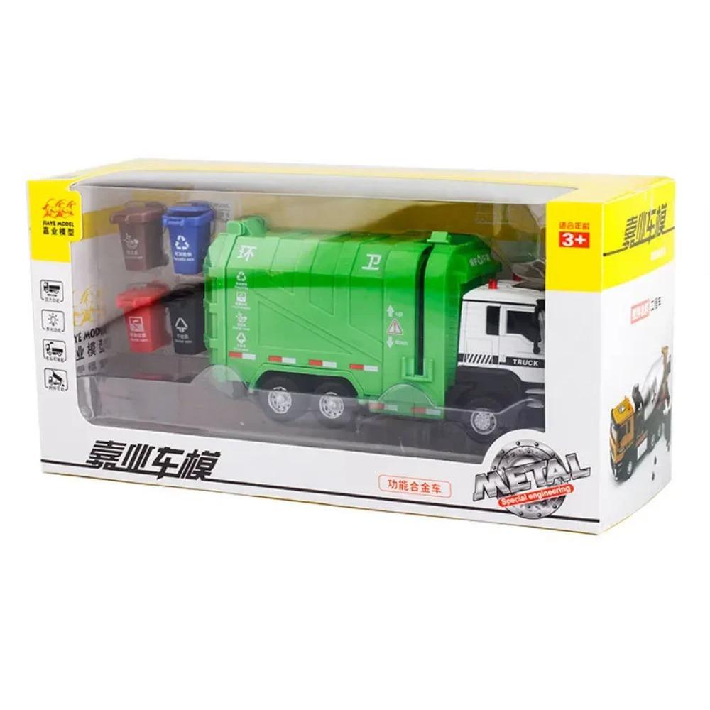 

Die-Cast Engineering Garbage Truck Toy with Lights Pull-Back Action Ideal Gift for Boys and Kids Who Love Vehicles