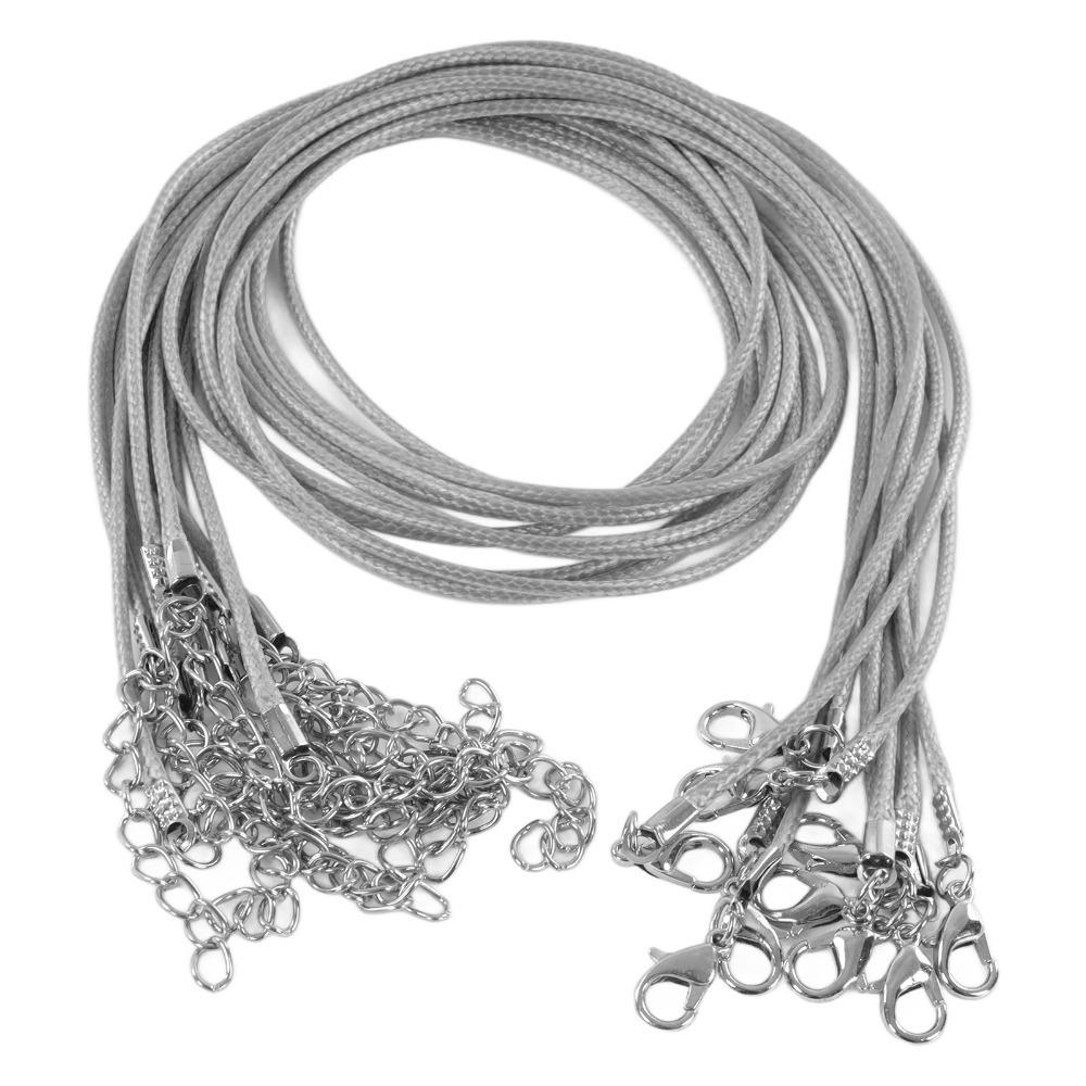 20pcs Adjustable Length Waxed Necklace Cord 2mm Diameter Jewelry Making Cord For Pendants Bracelets