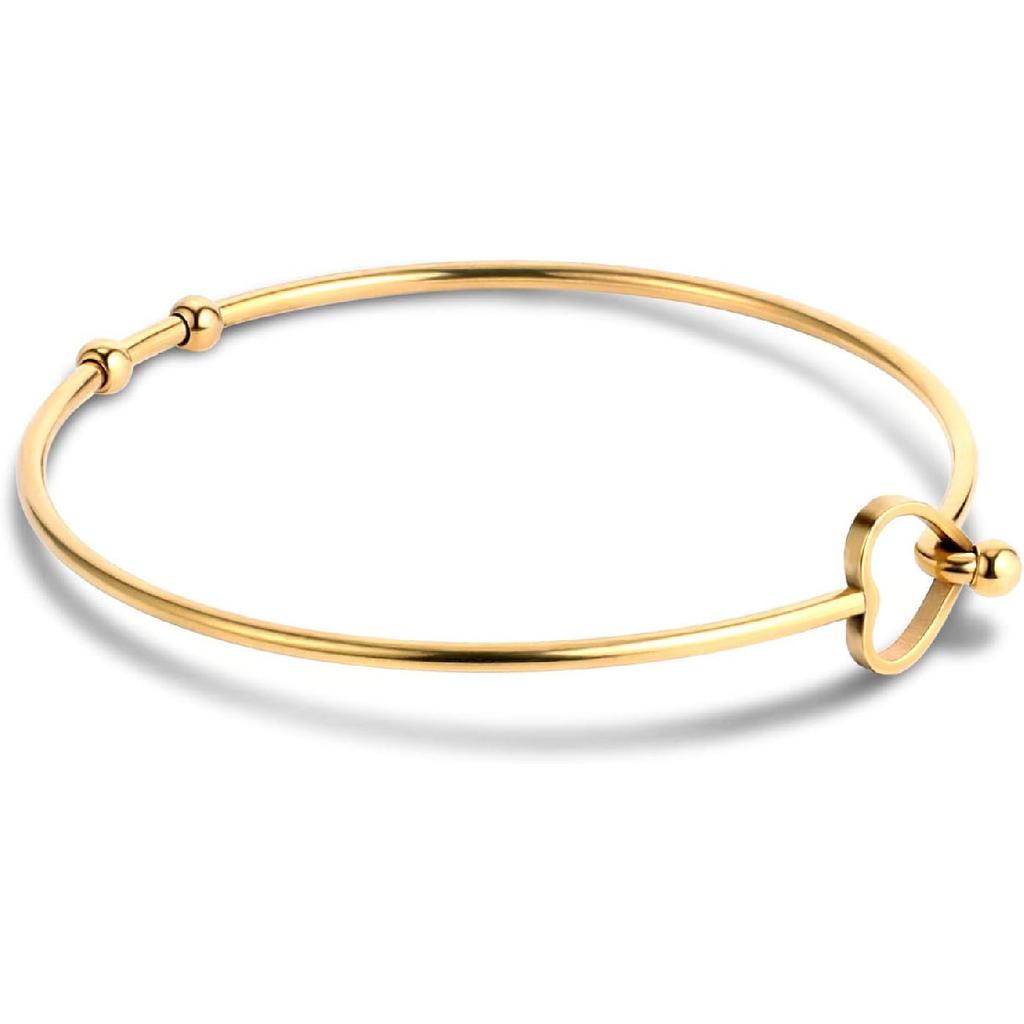 ALEXCRAFT Wholesale 6PCS 14K Gold Stainless Steel Bracelet Bangle Open Blank Wire Charm Bangle Bulk for Jewelry Making