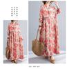 New Retro Printed Loose Belly Shading Mulle Lace Long Sleeve Dresses
