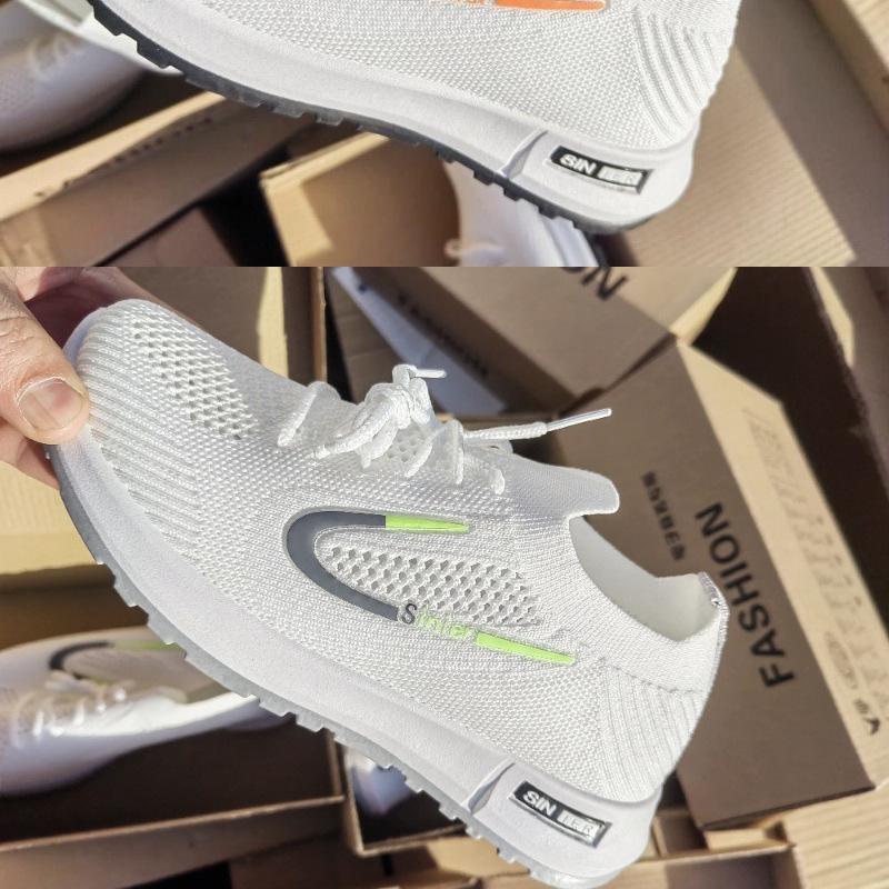 New fly-woven casual sports shoes women's mesh breathable shoes soft-soled running shoes